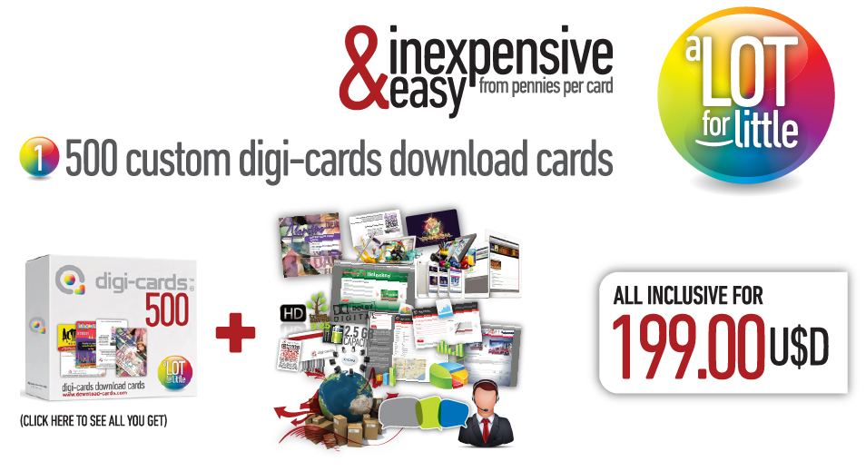 500 custom digi-cards download cards