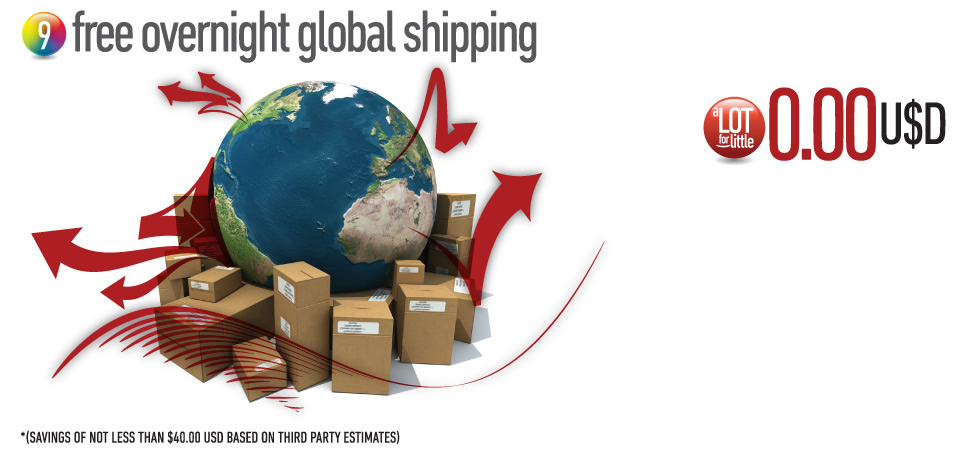 Free overnight global shipping